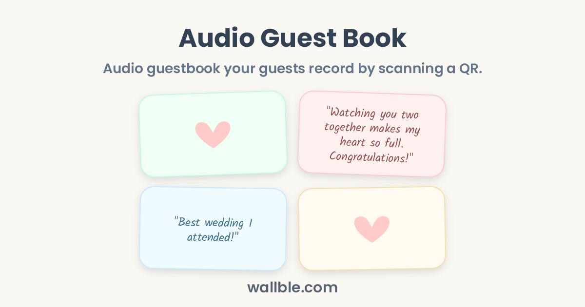 Audio Guest Book: Audio guestbook your guests record by scanning a QR.