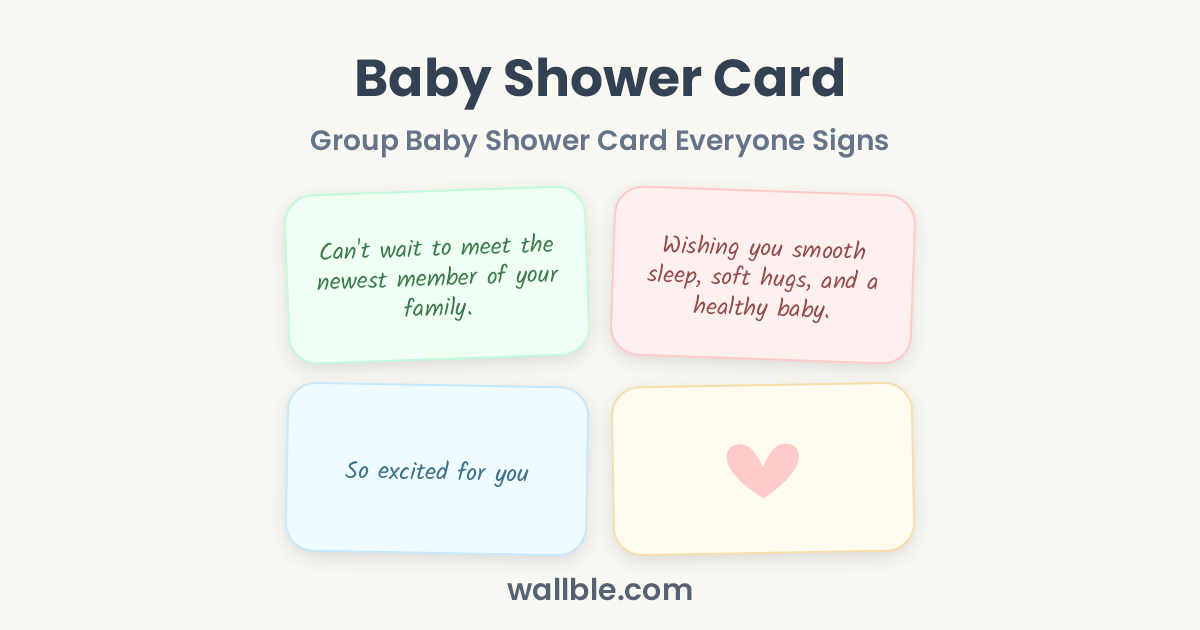 Baby Shower Card: Group Baby Shower Card the Whole Party Signs