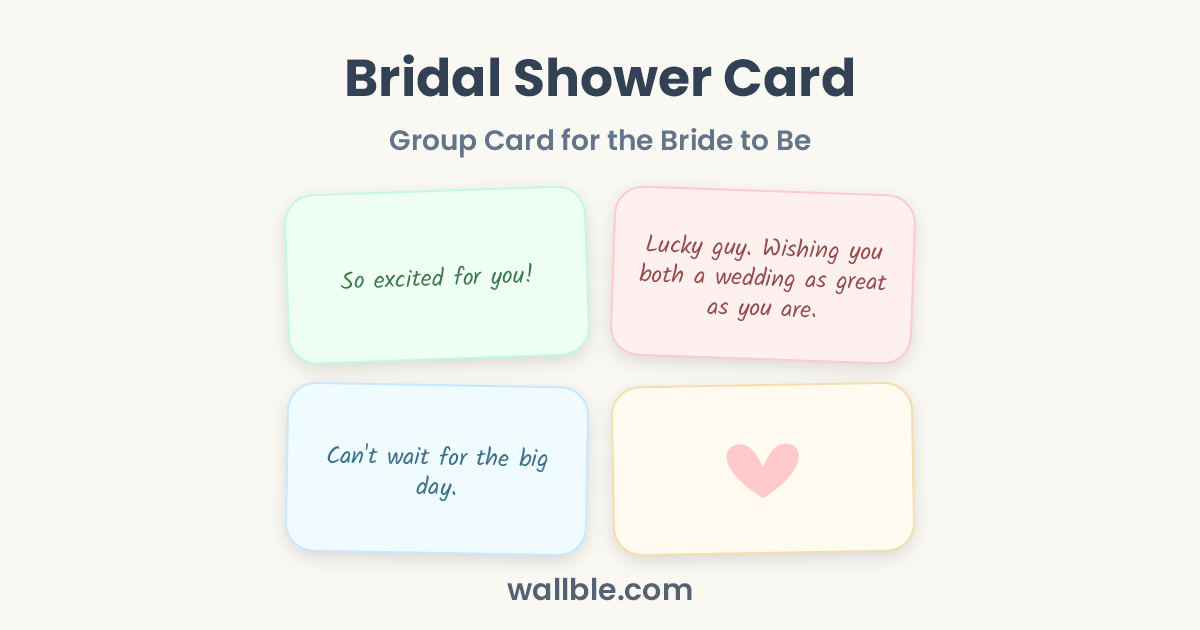 Bridal Shower Card: Group Bridal Shower Card for the Bride to Be