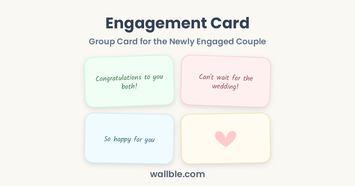 Engagement Card: Group Engagement Card for the Newly Engaged Couple