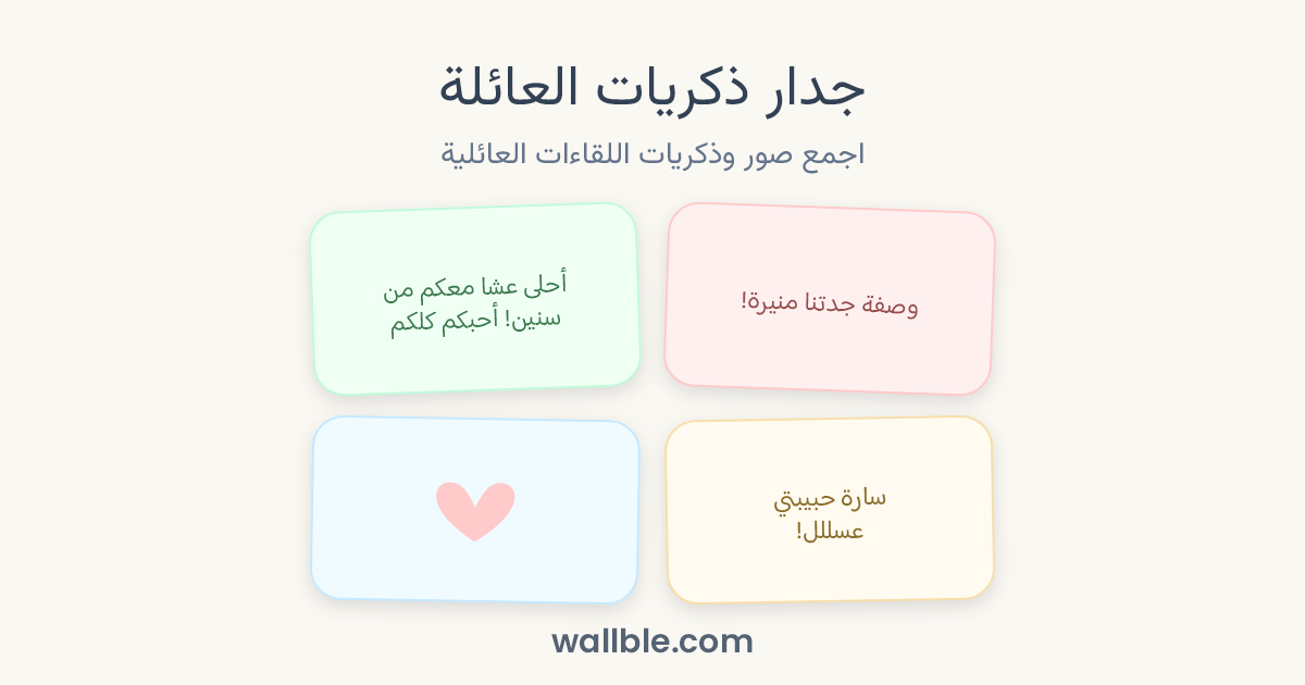 جدار ذكريات العائلة: اجمع صور وذكريات اللقاءات العائلية