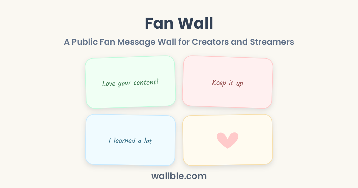 Fan Wall: A Public Fan Message Wall for Creators and Streamers