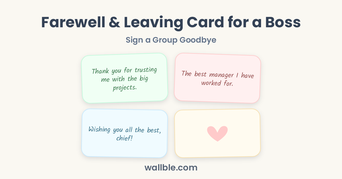 Farewell & Leaving Card for a Boss: Sign a Group Goodbye