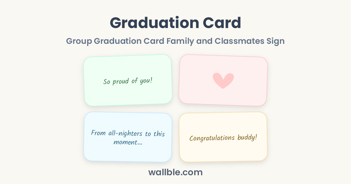 Graduation Card: Group Graduation Card Family and Classmates Sign