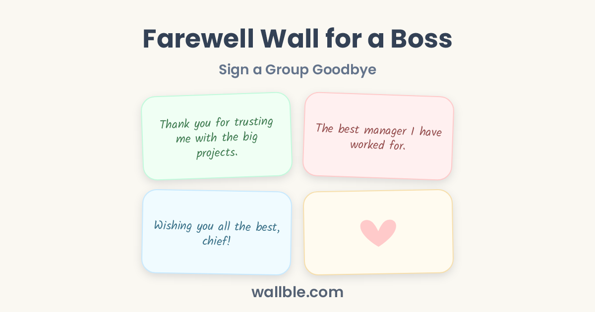 Farewell Wall for a Boss: Sign a Group Goodbye