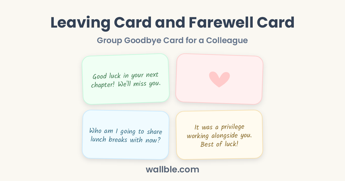 Leaving Card and Farewell Card: Group Goodbye Card for a Colleague