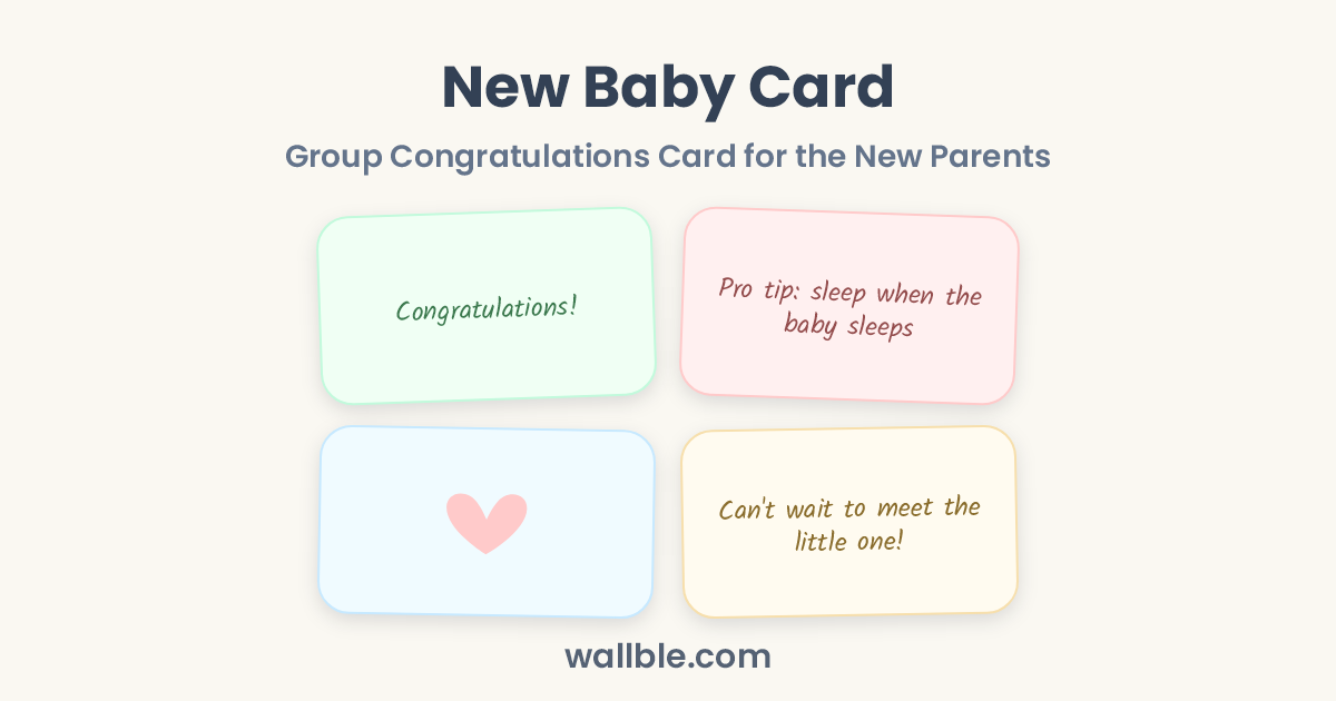 New Baby Card: Group Congratulations Card for the New Parents