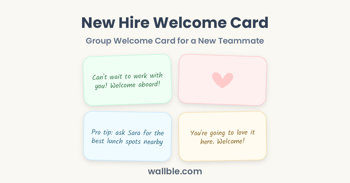 New Hire Welcome Card: Group Welcome Card for a New Teammate