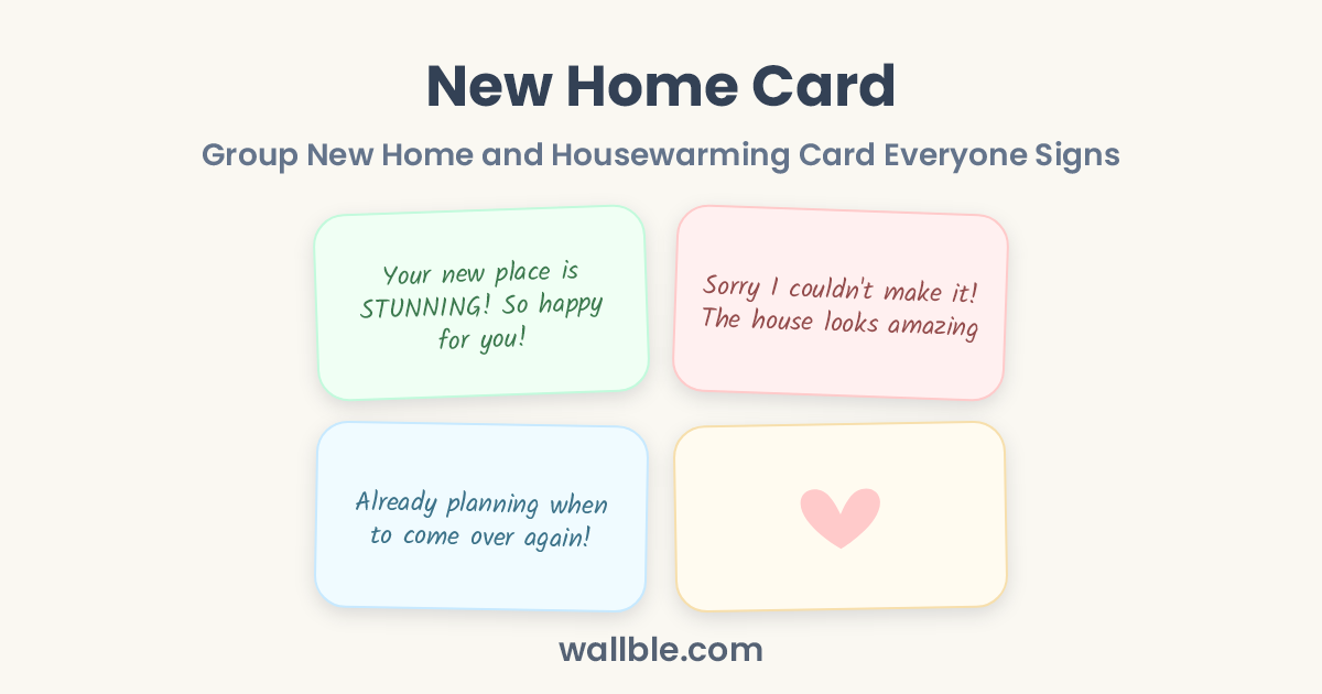 New Home Card: Group New Home and Housewarming Card Everyone Signs