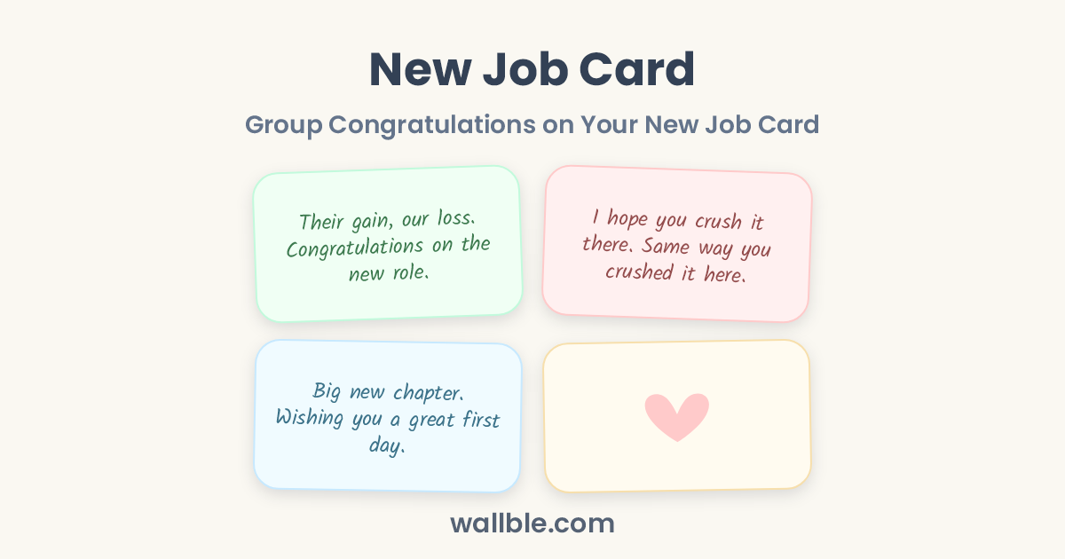 New Job Card: Group Congratulations on Your New Job Card