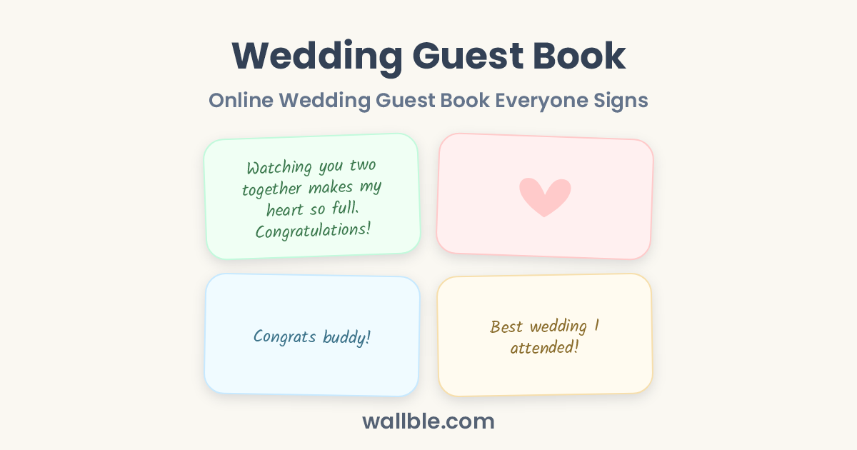 Wedding Guest Book: Online Wedding Guest Book Everyone Signs