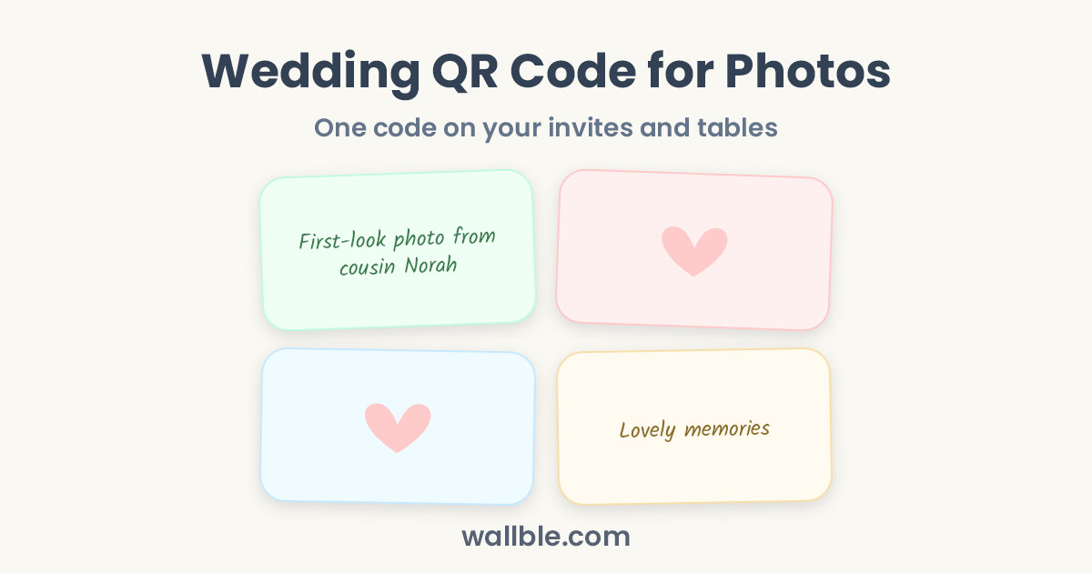 Wedding QR Code for Photos: One code on your invites and tables