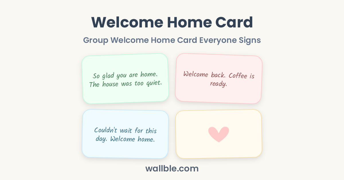 Welcome Home Card: Group Welcome Home Card for a Returning Loved One