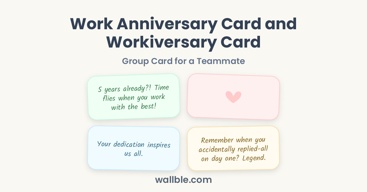 Work Anniversary Card and Workiversary Card: Group Card for a Teammate